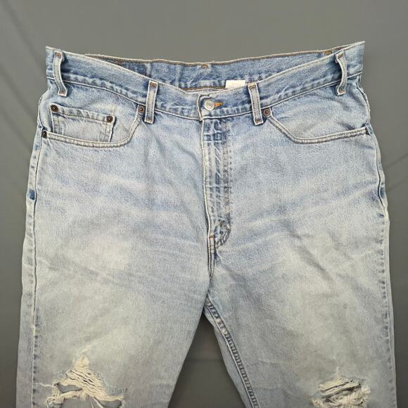 Levi’s 901 Vintage Distressed Jeans Men’s 38x32 Light Wash 2001 USA Grunge - Picture 3 of 10